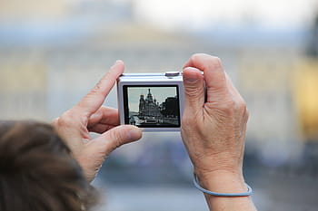 fotografer, kamera, katedral, gereja, kota, Petersburg, spb, eksterior, fasad, telepon, foto
