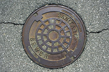 manhole, manhole cover, road, metal, drainage, cover, lid, ground, pavement, round, sewage