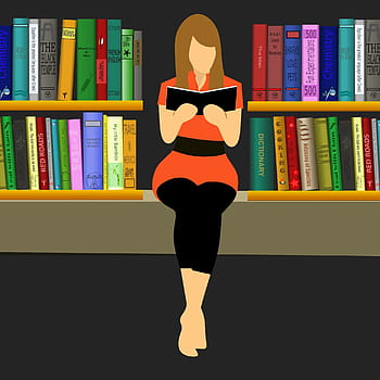 woman, sitting, library, books, reading., library book, old library, bookshelves, library icons, library background, modern library