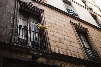 townhouse, barcelona, ​​spanyol, arsitektur, kota tua, kota, jendela, perjalanan, penglihatan, rumah, perumahan