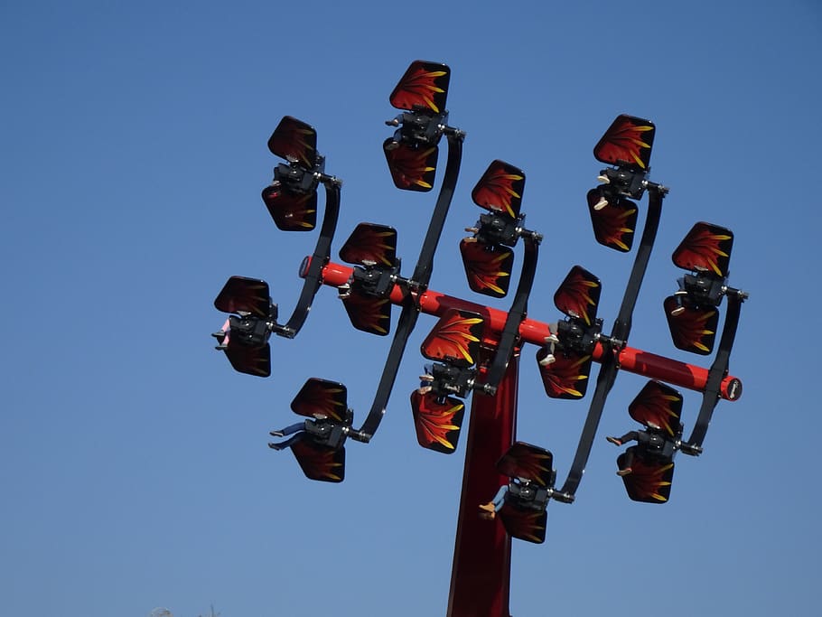 zábavní park, jízda, létání ninjago, legoland, kolotoč, výstaviště, potěšení, vysoký, adrenalin, místo festivalu, atrakce