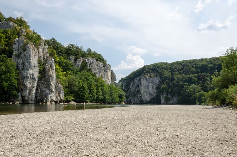 Dunaj, taneční soutěska, Skála, stromy, voda, řeka, vod, opatství opevnění, les, bavaria, niederbayern