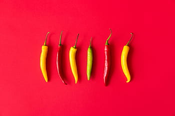Červené, žlutá, zelená, horký, čili papričky, farmáři, jídlo, foodie, zahrada, horké chilli, pálivé papriky