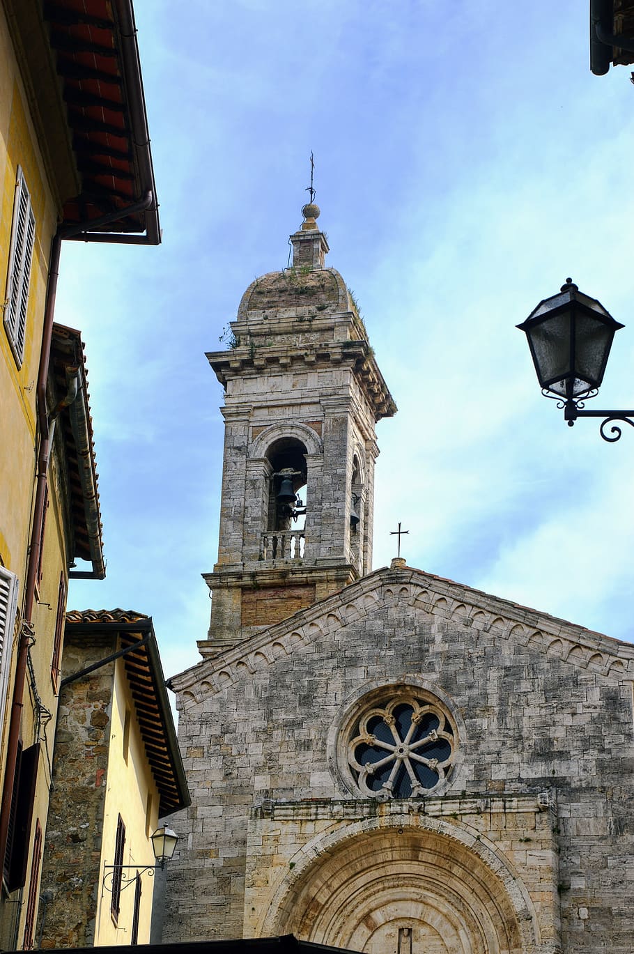 kostel, campanile, Itálie, architektura, konstrukce, nebe, kaple, náboženství, historicky, středověk, křesťanství