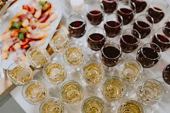 banyak, gelas, berbeda, anggur, minuman, pesta, alkohol, gelas anggur, perayaan