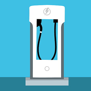 illustration, standalone, electric, car, charging, station, tesla, vehicle, flat, eco, auto