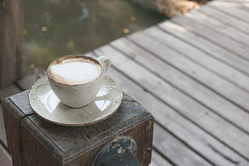 pohár, capuccino, frapé, pozdě, mléko, dezert, bílý, sladký, káva, hnědý, nápoj