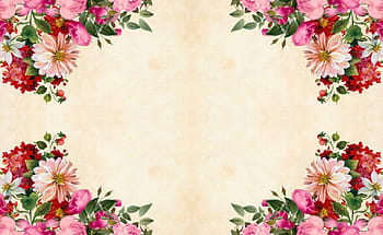 four, quadrants, flower clusters, forming, floral, background., flower, paper, vintage, roses, bouquet