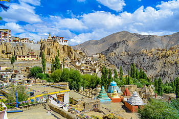 leh, ladakh, gunung, kashmir, india, lanskap, perjalanan, alam, himalaya, langit, biru