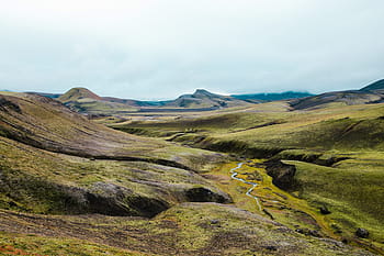 meadows, summer iceland, cloudy, day, cloud, farm, green, iceland, land, landscape, meadow