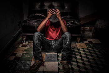 male, man, depression, dark, black, vintage, tramp, unemployed, hunger, unhappy, sad