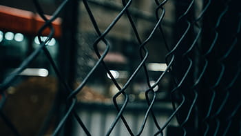 plot, drát, bariéra, bokeh, temný, noc, světla