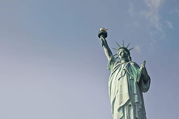 Pohled, socha, svoboda, Nový, york city, Amerika, americký, architektura, slavný, Manhattan, památník