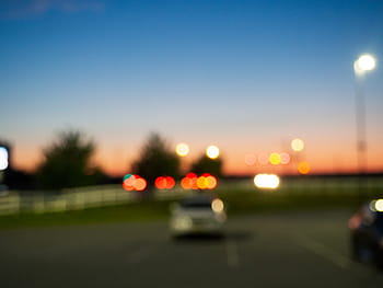 blurred sunset, Abstract, Sky, Summer, Sunset, blue, blur, car, orange, purple, red