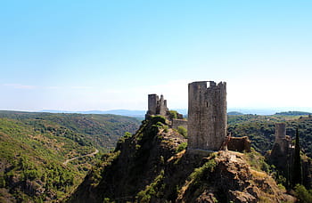 chateaux, de, lastours, -, catharism, france, carcassonne, ancient, architecture, building, castle