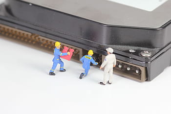 computer, hard drive, miniature figures, microchip, technology, electronics, hdd, ide, sata, data store, storage medium