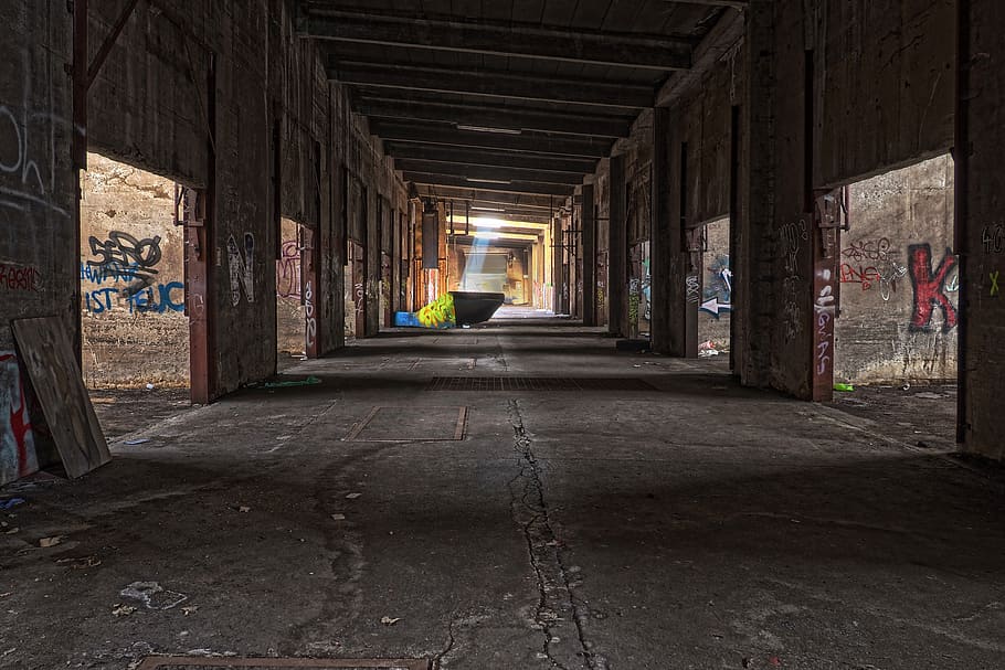 architecture, abandoned, old, building, warehouse, empty, brick, dirty, ailing, pforphoto, decay