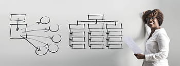 businesswoman, organization chart, present, structure, building, company, business, career, profession, planning, success