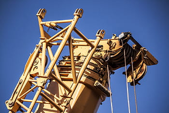 cavi della gru, gru, costruzione, industria, cielo, macchina, alto, acciaio, blu, architettura, costruire
