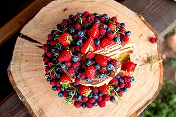 amazing, fruit cake, strawberries, blueberries, raspberries
