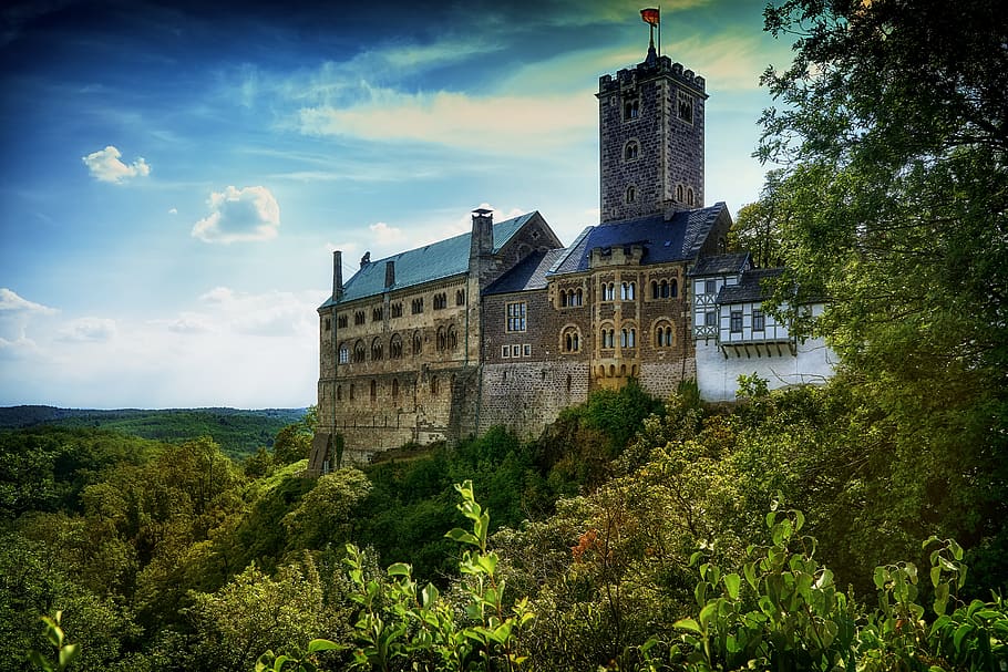 kastil, kastil wartburg, eisenach, thuringia jerman, warisan dunia, jerman, tempat menarik, pariwisata
