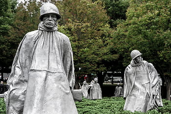 bronz, vojáků, Korejský válečný památník, národní, nákupní centrum, Washington DC, DC., Amerika, armáda, hřbitov, slavný