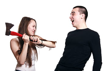 man, woman, ax, anger, angry, arm, axe, hand, hatchet, killer, mad