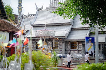 stříbrný chrám, Chiang, mai, Thajsko, chrám, náboženství, cestovat, architektura, kultura, starověké, budova