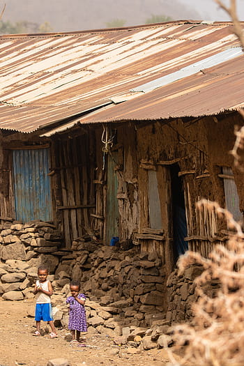 ethiopia, africa, house, residence, poverty, children, girl, culture, land, developing country, living conditions