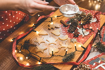 menambahkan, gula, kue natal, kue, natal, natal bokeh, dekorasi natal, malam natal, permen natal, waktu natal, desember