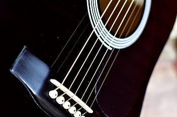 Guitar, strings, six string, acoustic guitar, music, guitar lover, guitar man, guitarist, black guitar, close up, macro