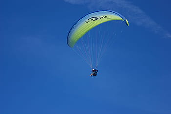 paraglide, fly, sky, blue, sport, extreme, parachute, parasailing