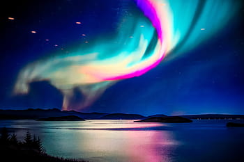 iceland, will o ' the wisp, reykjavik, northern lights, spectacular, night, dark