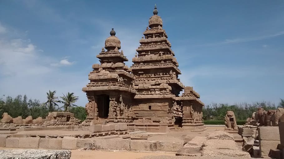 mahabalipuram, shore temple, temple, beach, ancient, india, province, asia, peace, sunlight, travel