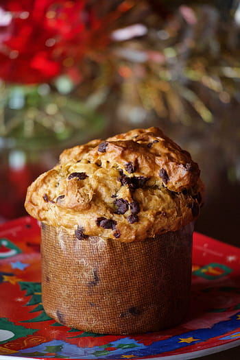 panettone, sladký, Vánoce, jídlo, lepek-, dekorace, pečivo, dezert, příchod, vánoční oběd, Lahodné