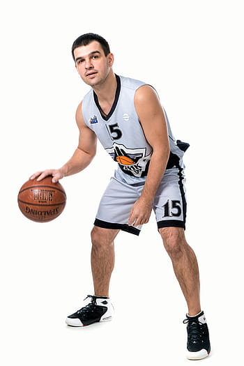 giovane, uomo, gli sport, Una persona di successo, pallacanestro, giocatore di pallacanestro, servizio fotografico, sfondo bianco, palla, sfondo, inventario