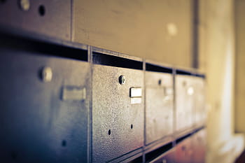cassette postali dei piccioni, effetto bokeh, antico, appartamento, scatola, lettera, ufficio, vecchio, inviare, sfondo, armadietto del libro