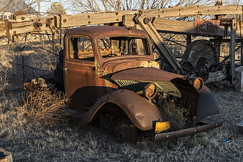 garage, transport, truck, old, antique, car, auto, automobile, workshop