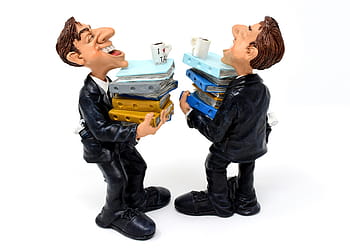 belastingconsultant, bestanden, bestanden gestapeld, staat, kantoor, bureaucratie, belastingen, grappig, figuur, papieren, bedrijf