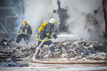 brand, fire, fire fighter, equipment, hose, risk, fire fighting, smoke