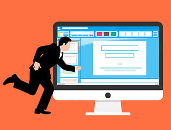 illustration, business man, hurrying, update, website design, posts, website, blogging, design, web developer, web designer