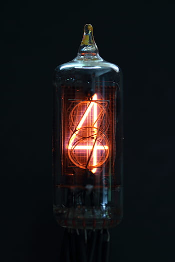 nixie, trubka, indikátor, vakuum, číslice, sklenka, elektronický, Zobrazit, zařízení, čtyři