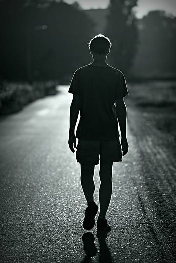 persoană, mers, siluetă, departe, om, oameni, mers pe jos, excursie pe jos, drumeții, hoinar, strălucire