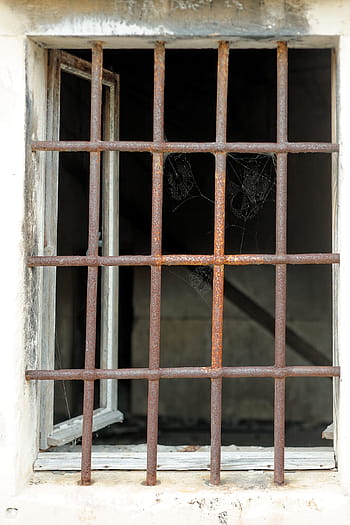 old, window, rusty, bars, architecture, detail, rust, opening