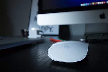 kancelář, práce, pracovního prostoru, podnikání, lavice, stůl, miniaplikace, mac, počítač, myš, monitor