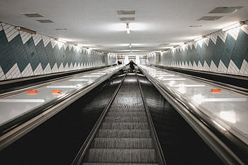 escalera mecánica del metro, resumen, arquitectura, bahn, azul, edificio, negocio, cromo, ciudad, subida, diseño