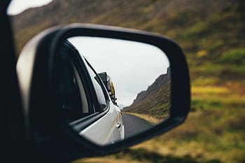 rear, view mirror, car, highway, adventure, drive, land, landscape, reflection, ride, side