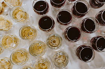 banyak, gelas, berbeda, anggur, minuman, pesta, alkohol, gelas anggur, perayaan