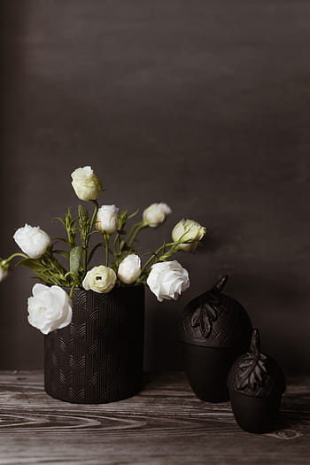 escuro, humor, decorações para a casa, flores, decorações, decoração, abóbora, dia das bruxas, abóbora branca