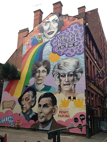 nástěnná malba, Manchester, slavný, gay, vesnice, gay vesnice, kanál ulice, lgbt